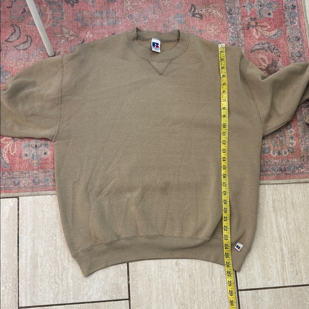 Vintage Russel Athletic Made in USA Brown Tan Crewneck Pullover XL - Picture 10 of 10